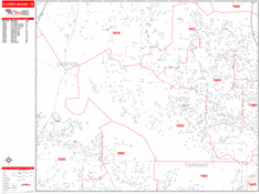 Flower Mound Wall Map Zip Code Red Line Style 2024